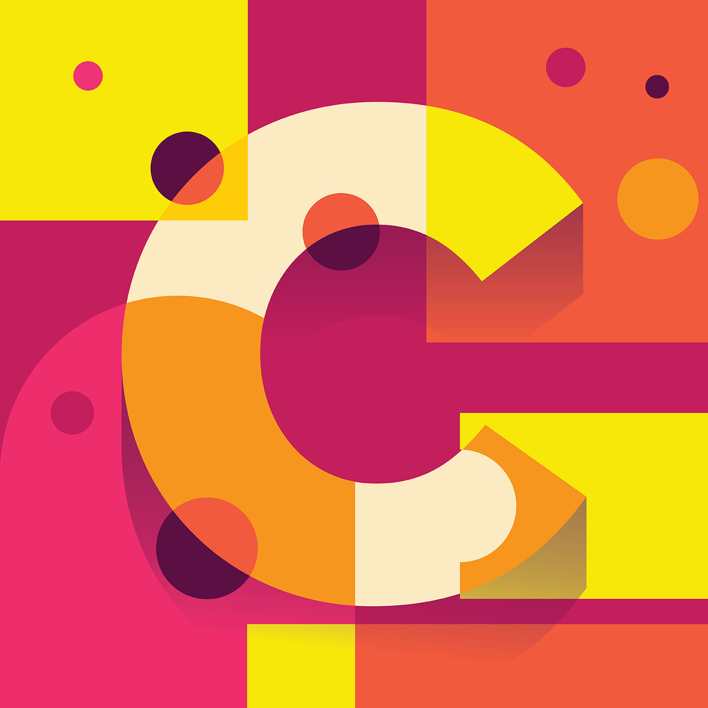 Letter C Typography Illustration