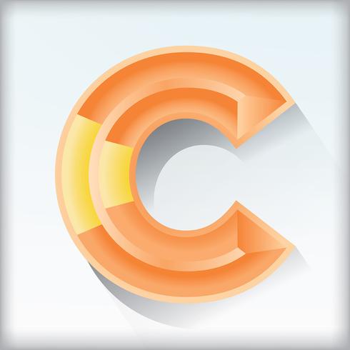 Letter C Typography Illustration vector