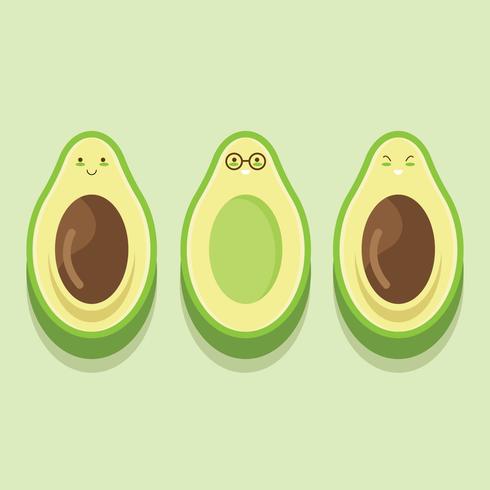 Cute Avocado Character Vector