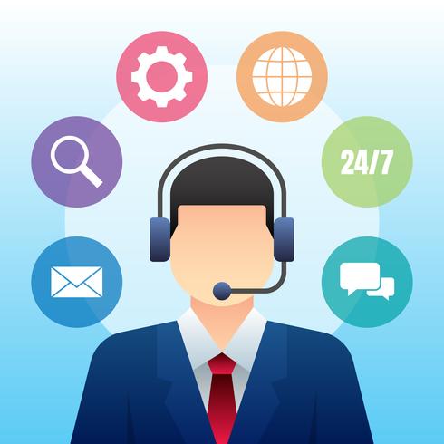 Character Call Center World Service Illustration vector