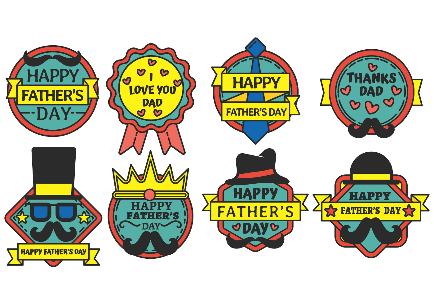 Download Happy Fathers day badge vector - Download Free Vectors ...