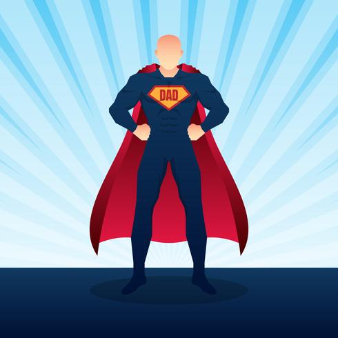 Happy Fathers Day Superdad With Burst Background Illustration vector