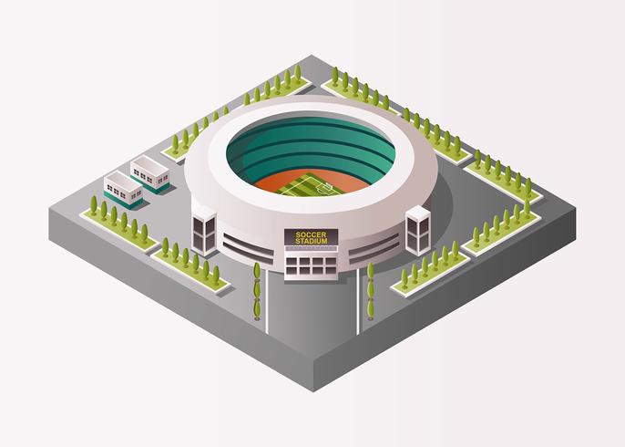 Estadio de fútbol isométrico vector