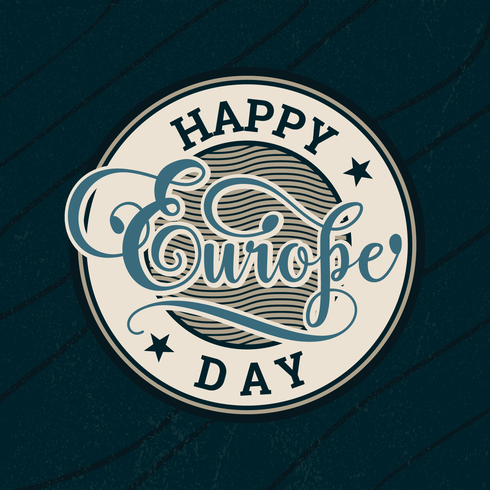 Tipografía del día de Europa vector