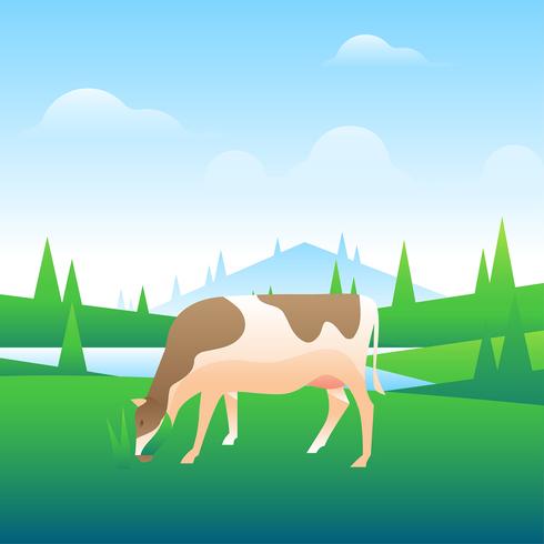 Cattle Eat Vector