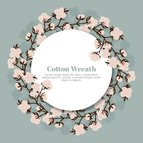 Vector Cotton Wreath