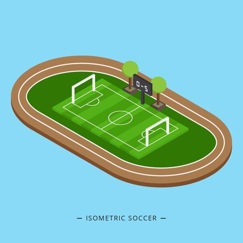 Ilustración isométrica del vector del fútbol