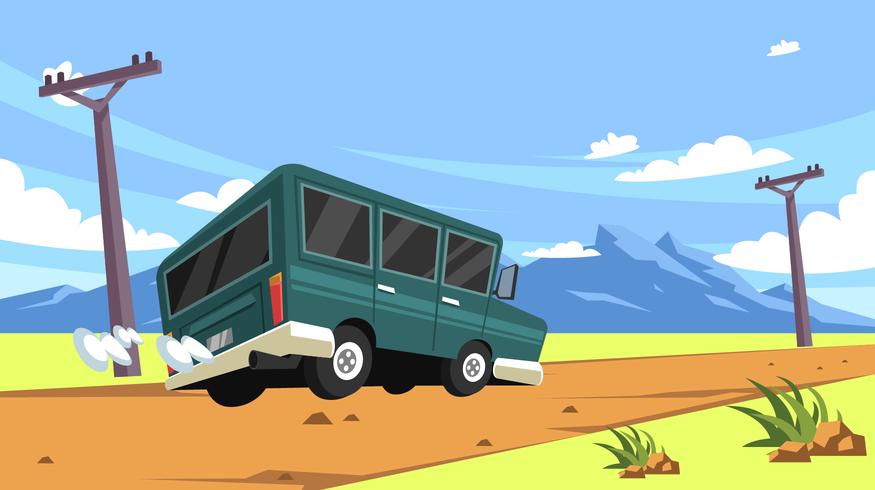 Paisaje Dirt Road Trip Vector