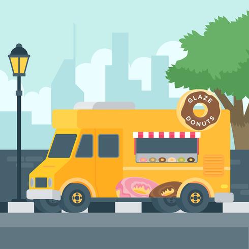 Vector de carro de donuts