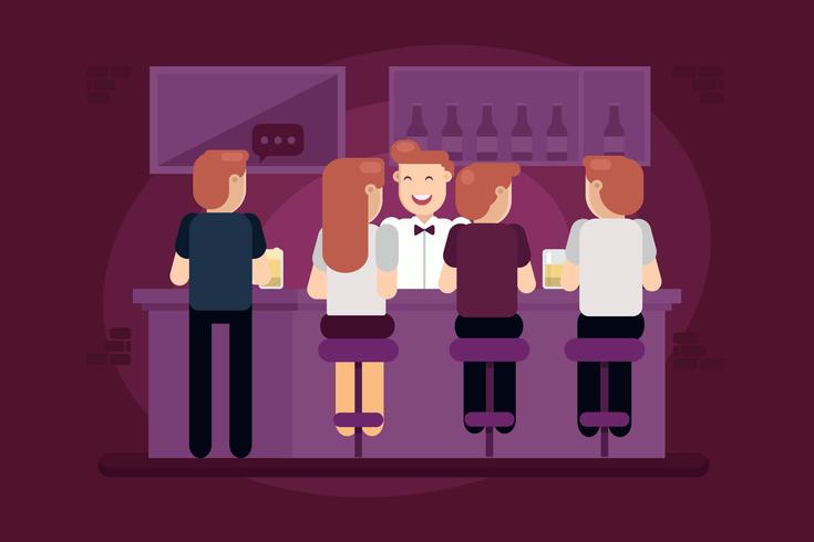 Crowded Bar Vector