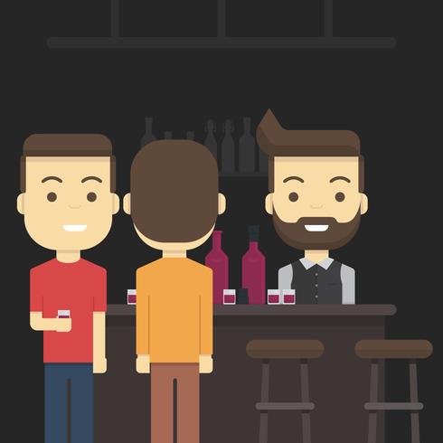 Crowded Bar Illustration