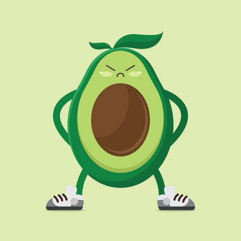 Angry Avocado Character vector