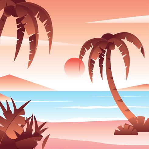 Vector de playa tropical