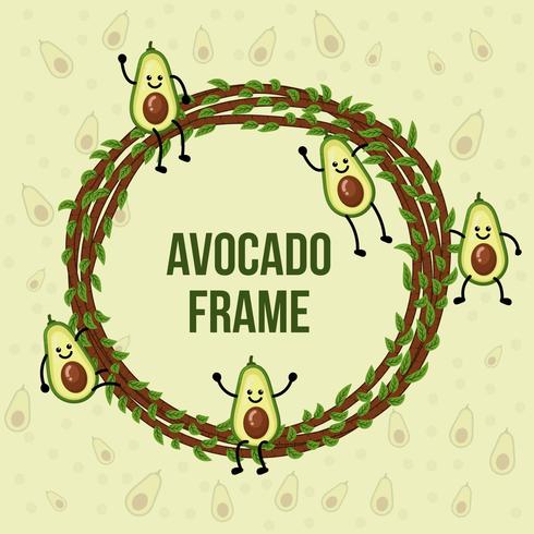 Avocado Character Frame vector