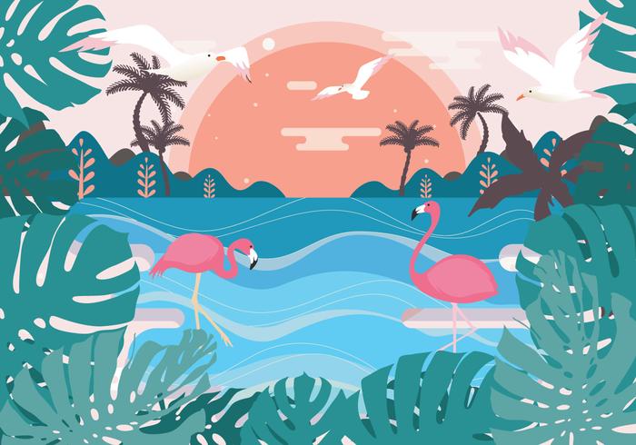 vector de paisaje tropical vol 2