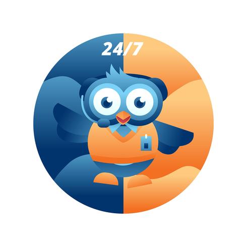 Customer Service Owl Character vector