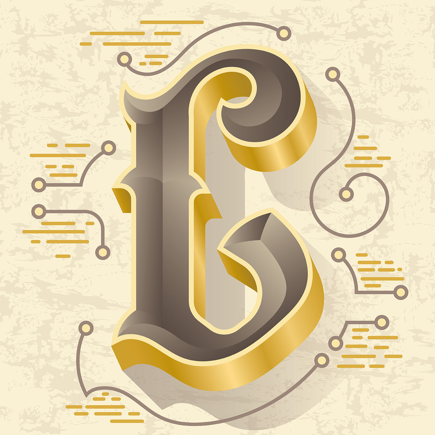 Diagram Letter C Typography Illustration