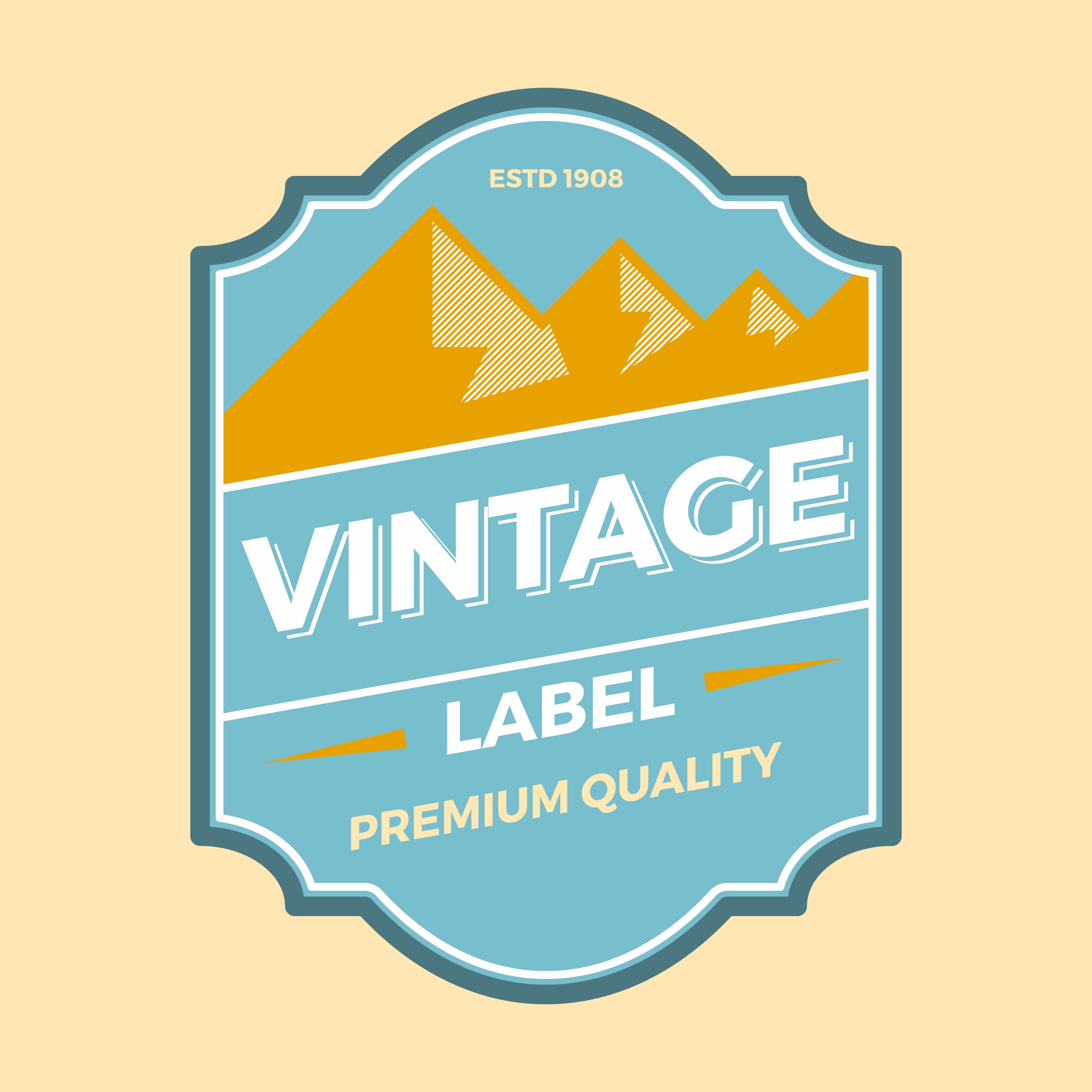 Download Flat Vintage Label Vector - Download Free Vectors, Clipart Graphics & Vector Art