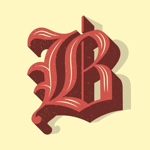 Vintage Letter B Typography Vector
