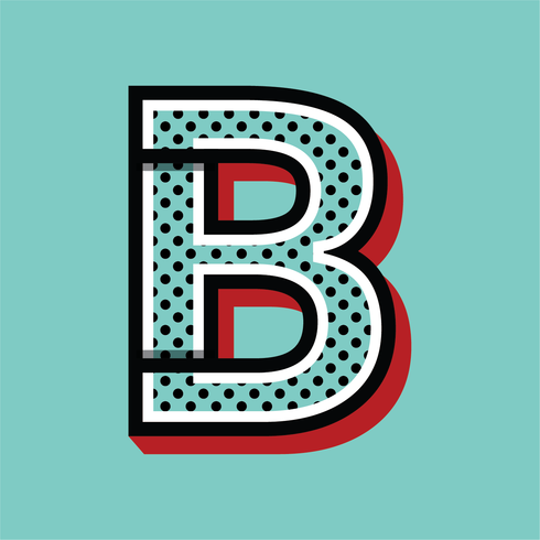 Letter B Pop Art Style vector