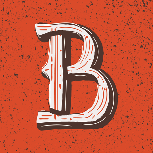 Letter B Grunge style vector