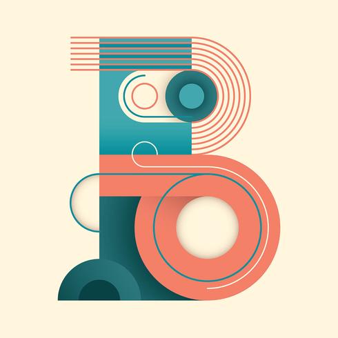 letter B typography vector