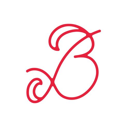 Monoline Letter B vector