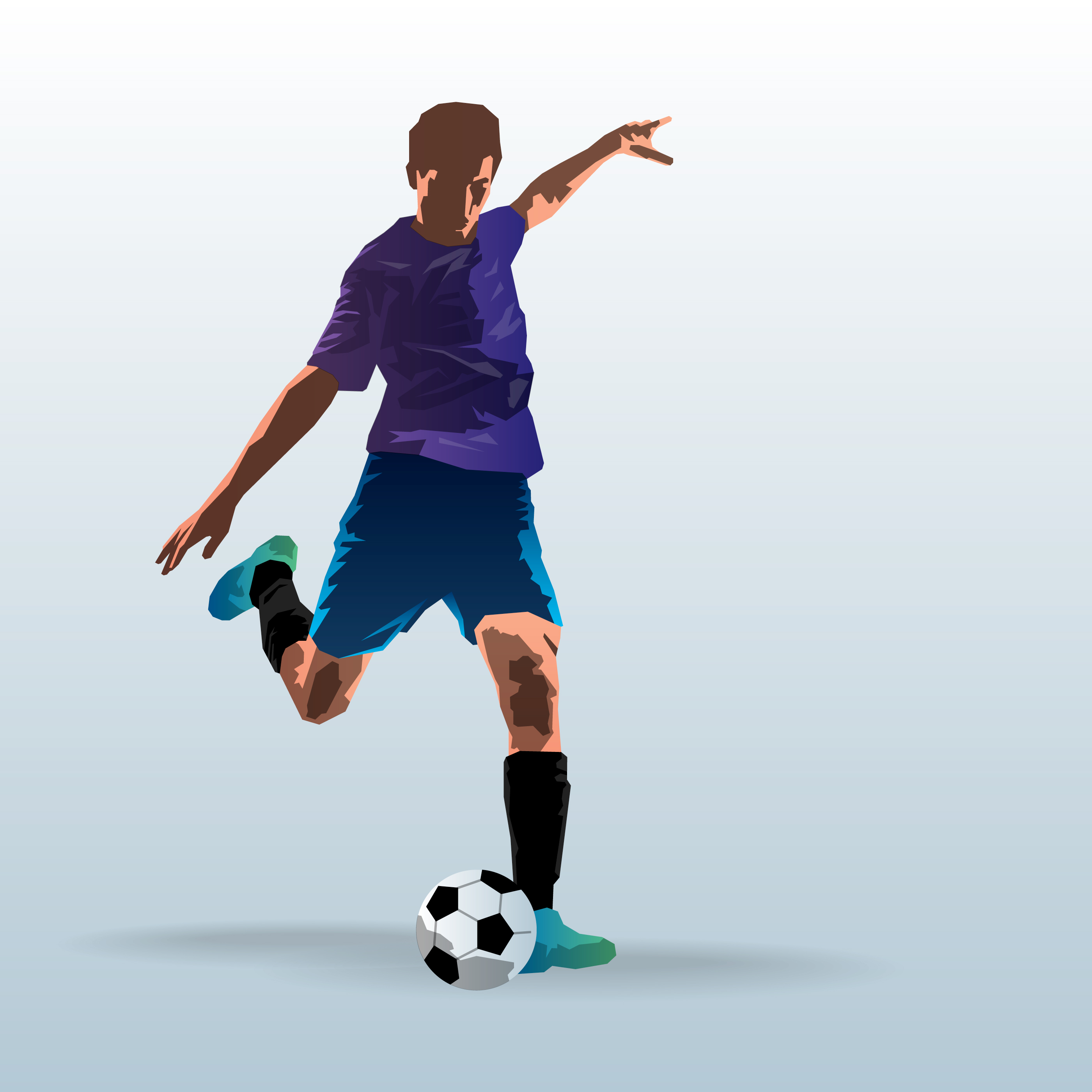 Soccer Player Kicking Ball Vector Art, Icons, and Graphics for Free