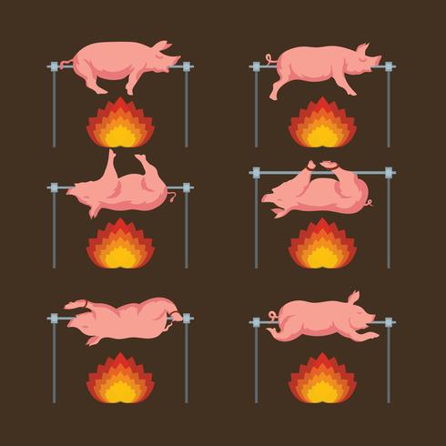 Pig Roasted Collection vector