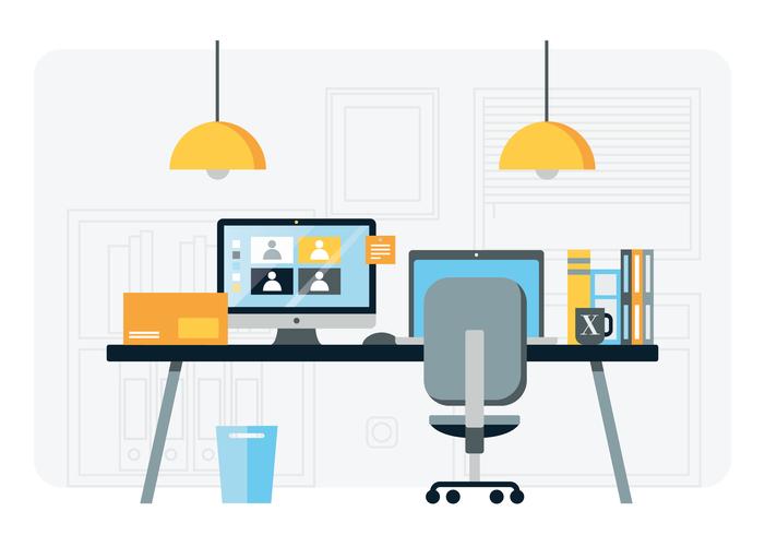 Vector Designer Work Station Illustration