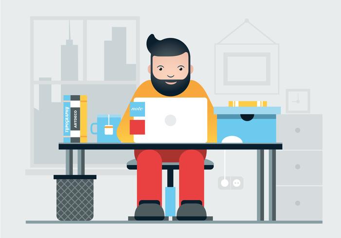 Vector Designer Work Station Illustration