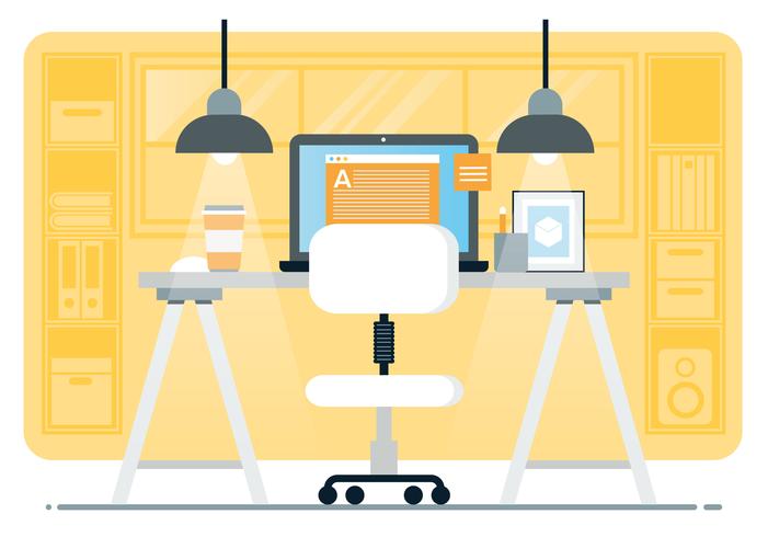 Vector Designer Work Station Illustration