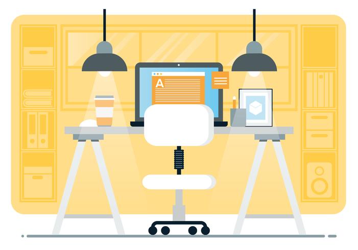 Vector Designer Work Station Illustration