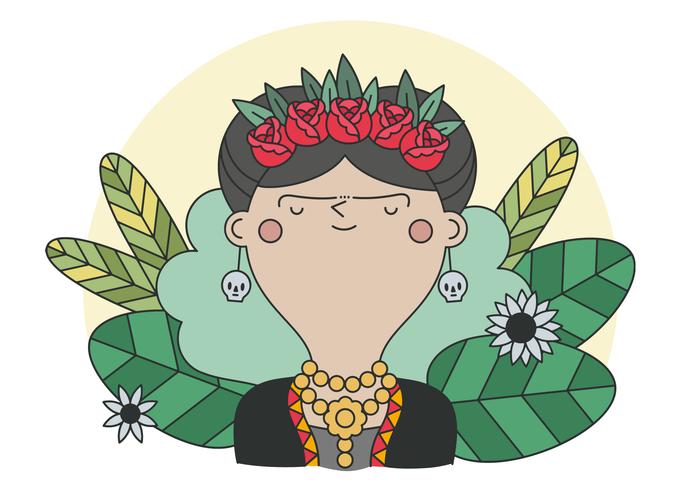 Vector de frida kahlo