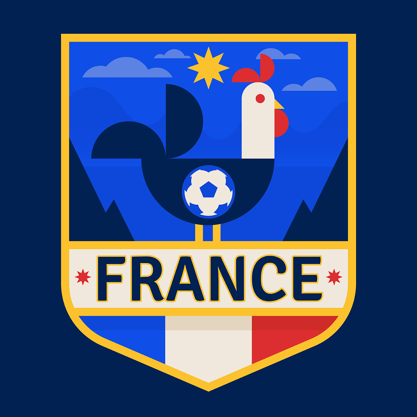 French Soccer Badge 208260 Vector Art at Vecteezy