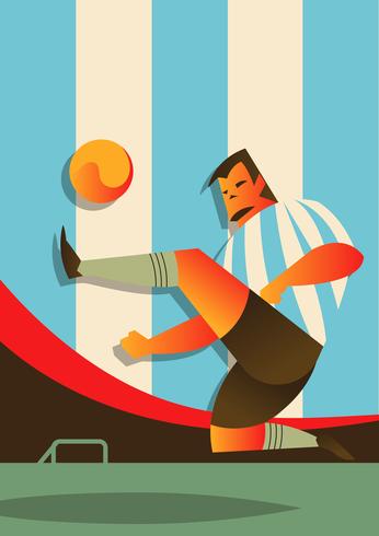 Argentina Soccer Players In Action vector