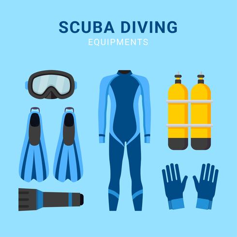 Scuba Diving Equipments Vector