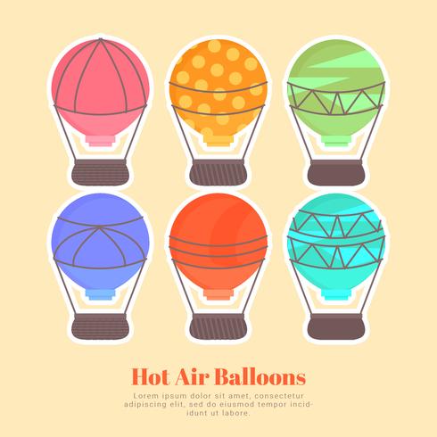 Conjunto de globos de aire caliente de vector