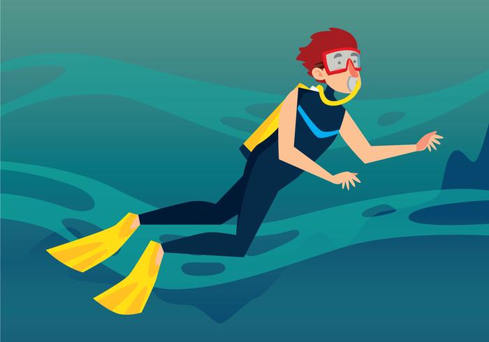 Scuba Diver Illustration vector