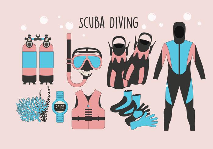 Scuba Diving Equipment Vector