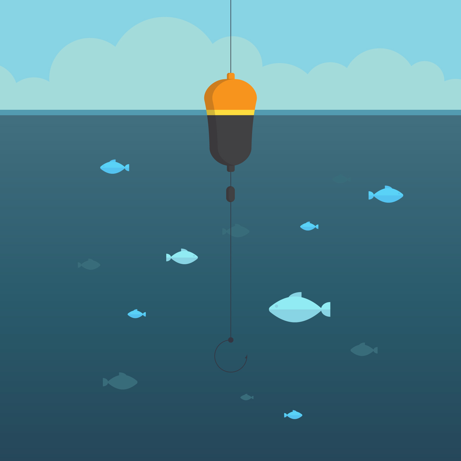 Download Deep Sea Fishing Illustration. - Download Free Vectors ...