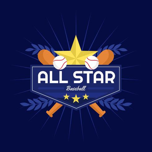 Baseball All Star Vector Badge