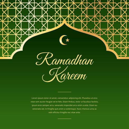 Ramadán saludo vector verde