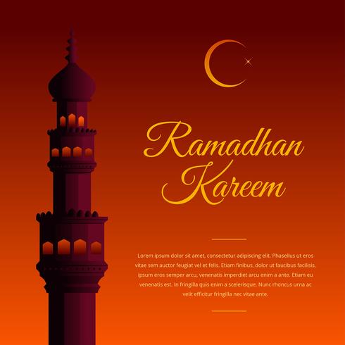 Saludo de Ramadhan Kareem vector