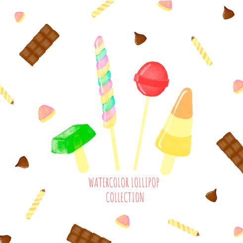 Cute Lollipop With Candies Around vector