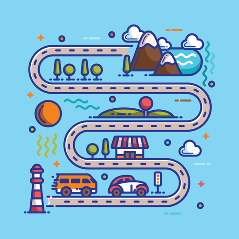 Road Map Illustration vector