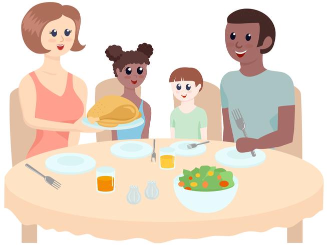 Diverse Dinner Table Vectors