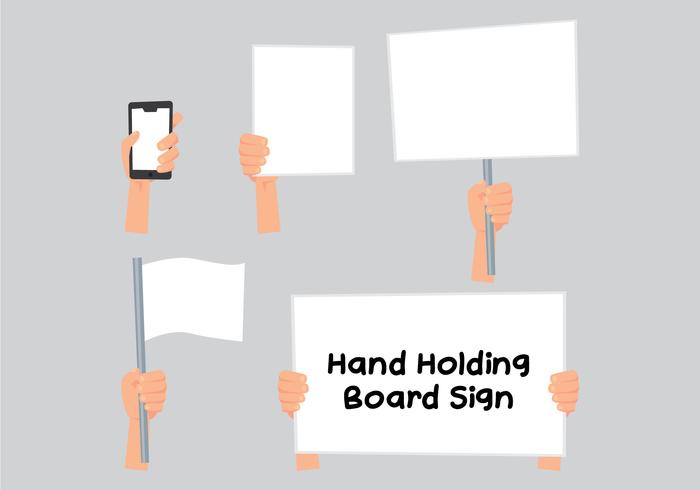 Hand Holding Campaign Sign 208420 Vector Art at Vecteezy