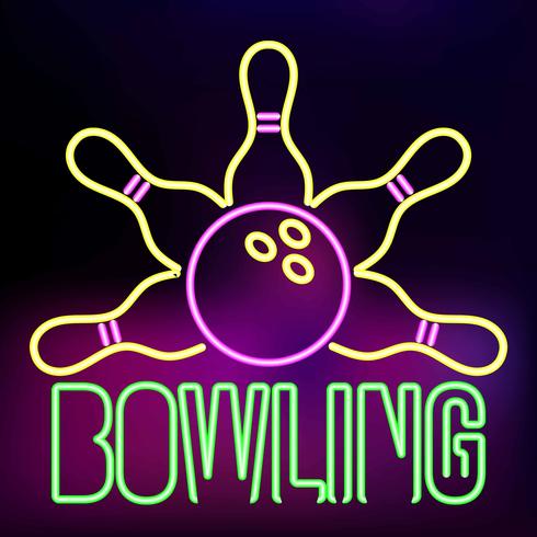 Neon Bowling vector