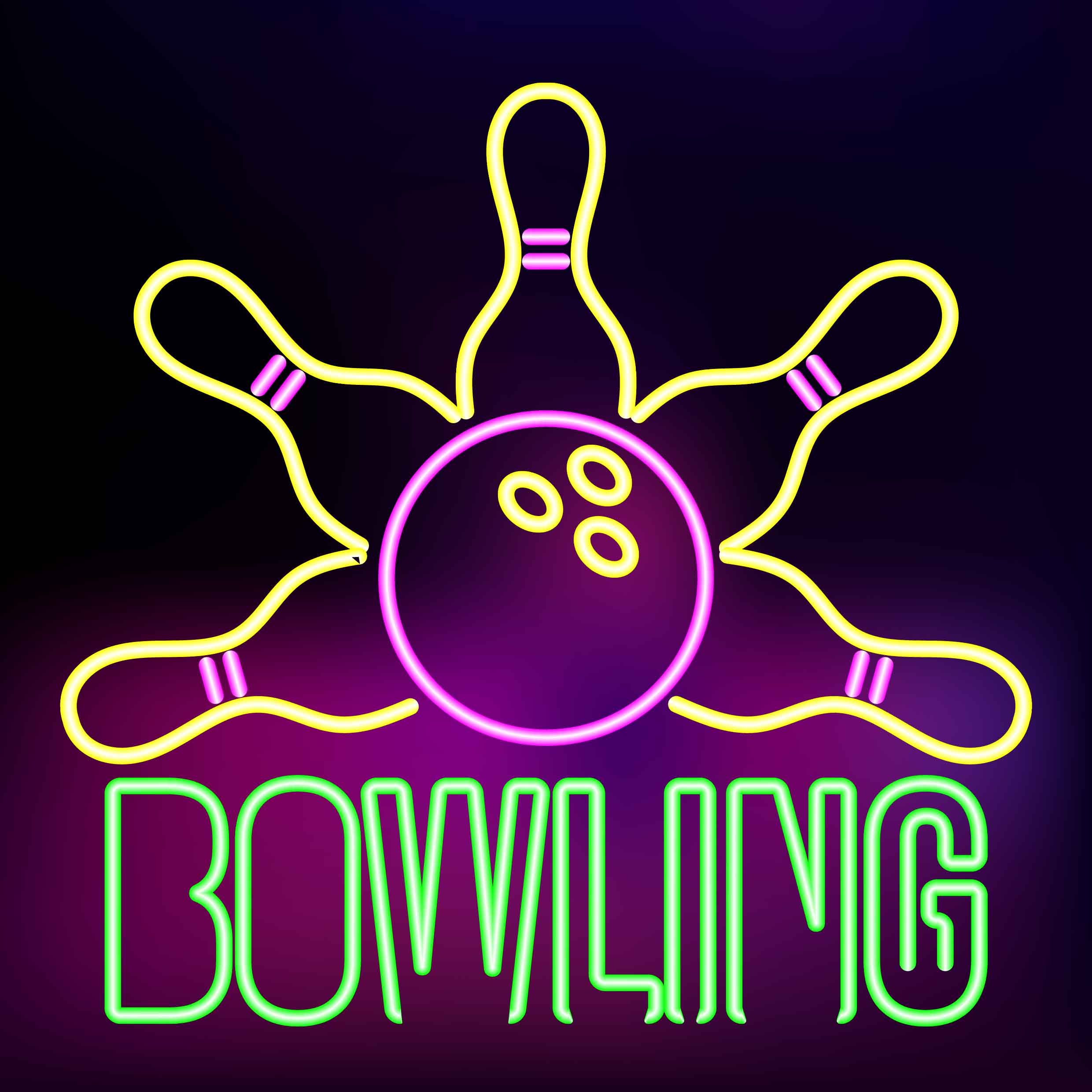 Neon Bowling 208429 Vector Art at Vecteezy